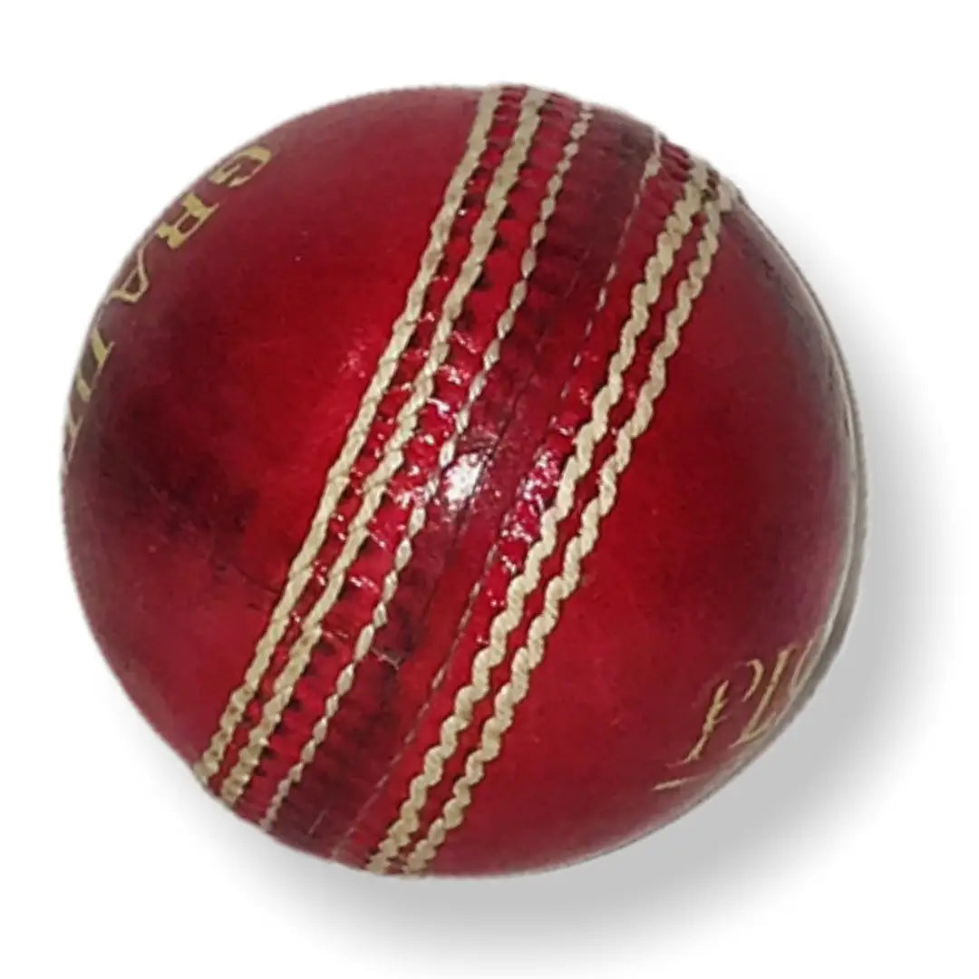 GR Players Cricket Ball Red Avg 40 Overs Senior Men Leather Hard Ball - Senior / Red - BALL - 4 PCS LEATHER
