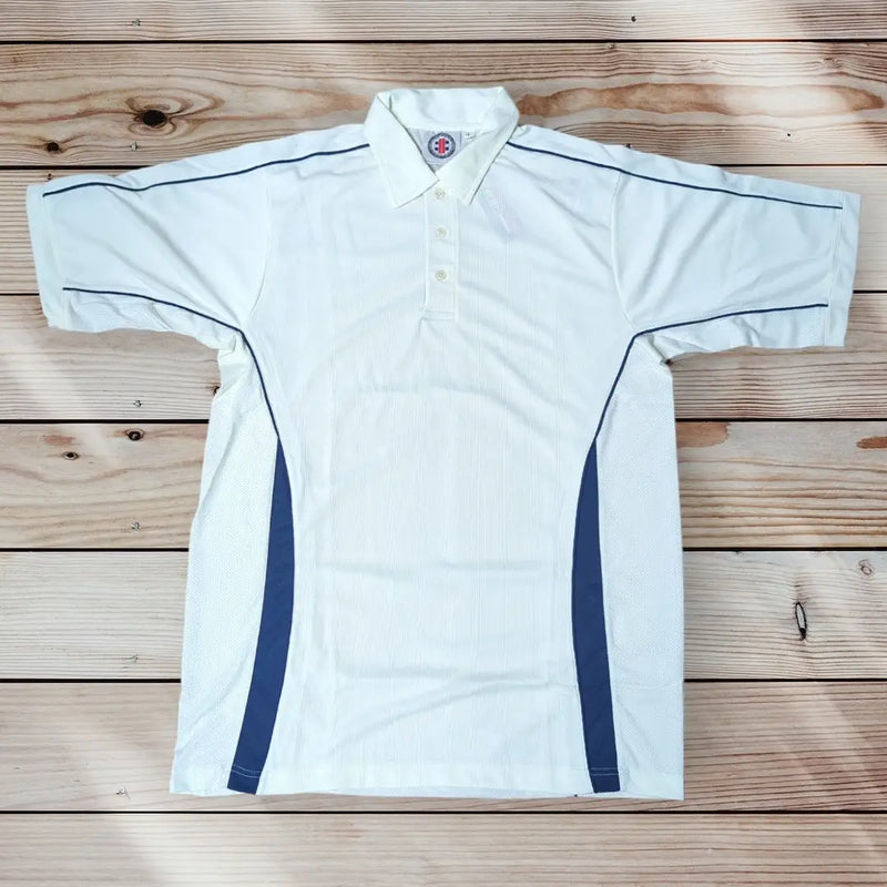Gray-Nicolls Players Cricket Shirt Mix Trim Green Navy Maroon - CLOTHING - SHIRT
