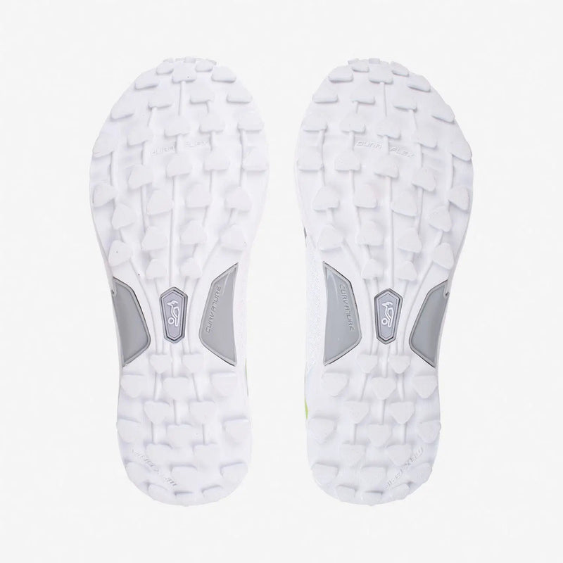 KC 3.0 RUBBER SOLE CRICKET SHOE WHITE/LIME - FOOTWEAR - FULL SPIKE SOLE
