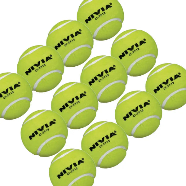 Nivia Heavy Tennis Cricket Ball Yellow Pack of 6 - BALL - SOFTBALL