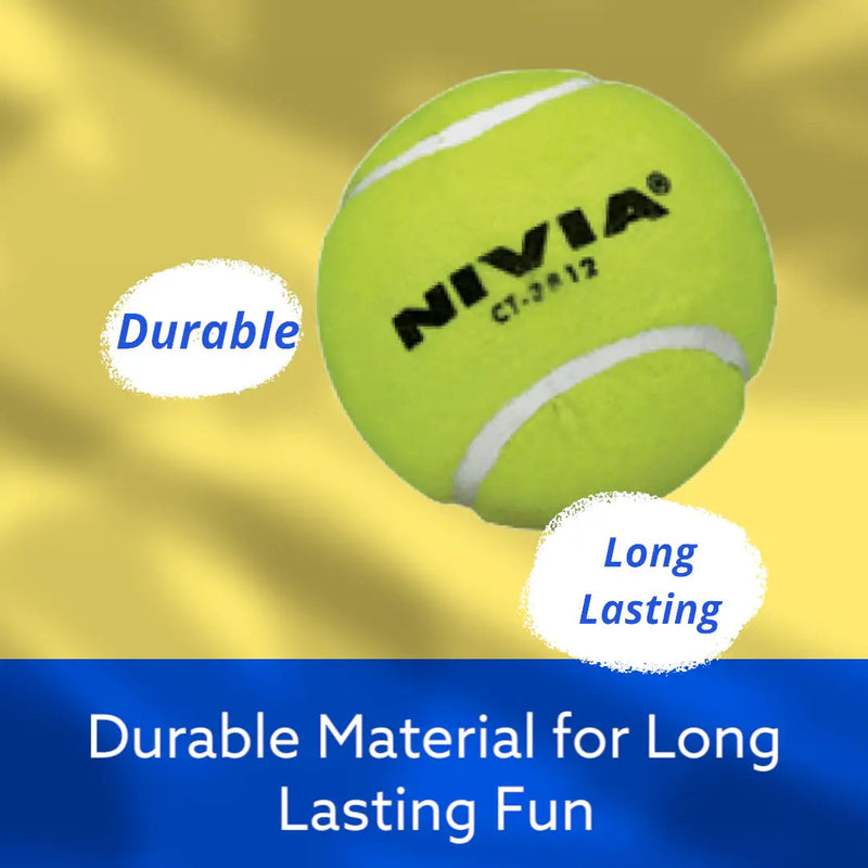 Nivia Heavy Tennis Cricket Ball Yellow Pack of 6 - BALL - SOFTBALL