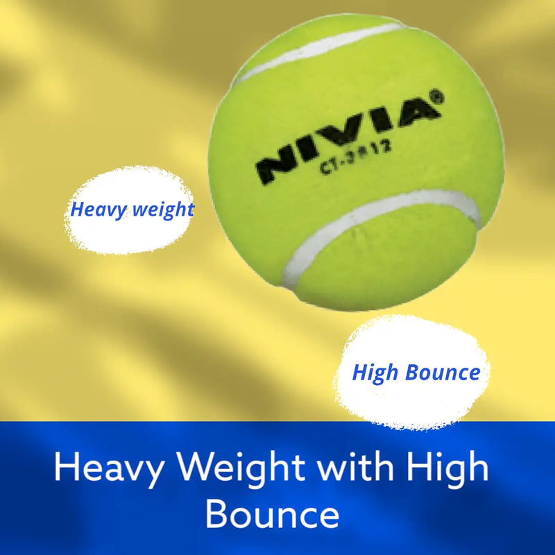 Nivia Heavy Tennis Cricket Ball Yellow - BALL - SOFTBALL