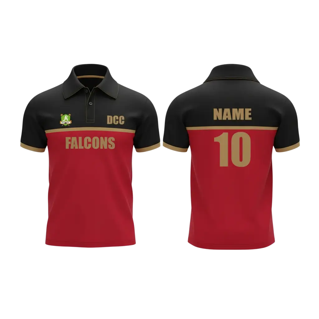 Red And Black Cricket Shirt With Name And Number Fully Customizable Shirt Only - TeamWear