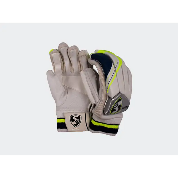 WHITE/GREEN BATTING GLOVES