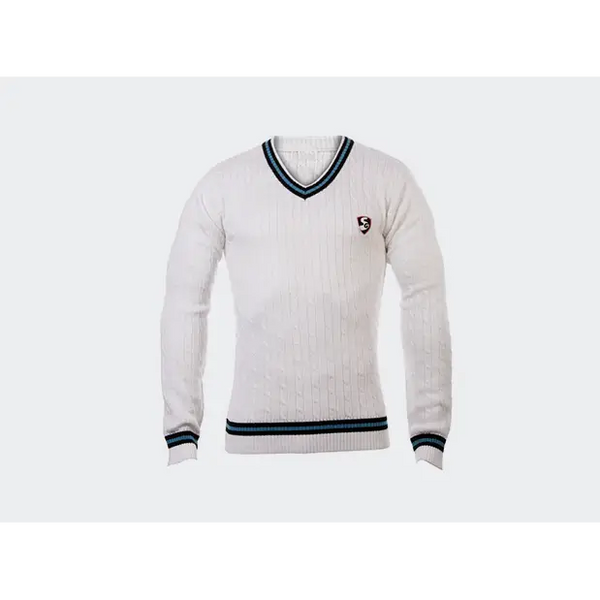 SG Icon Cricket Sweater Full Sleeve Pullover Cricket White - CLOTHING - SWEATER