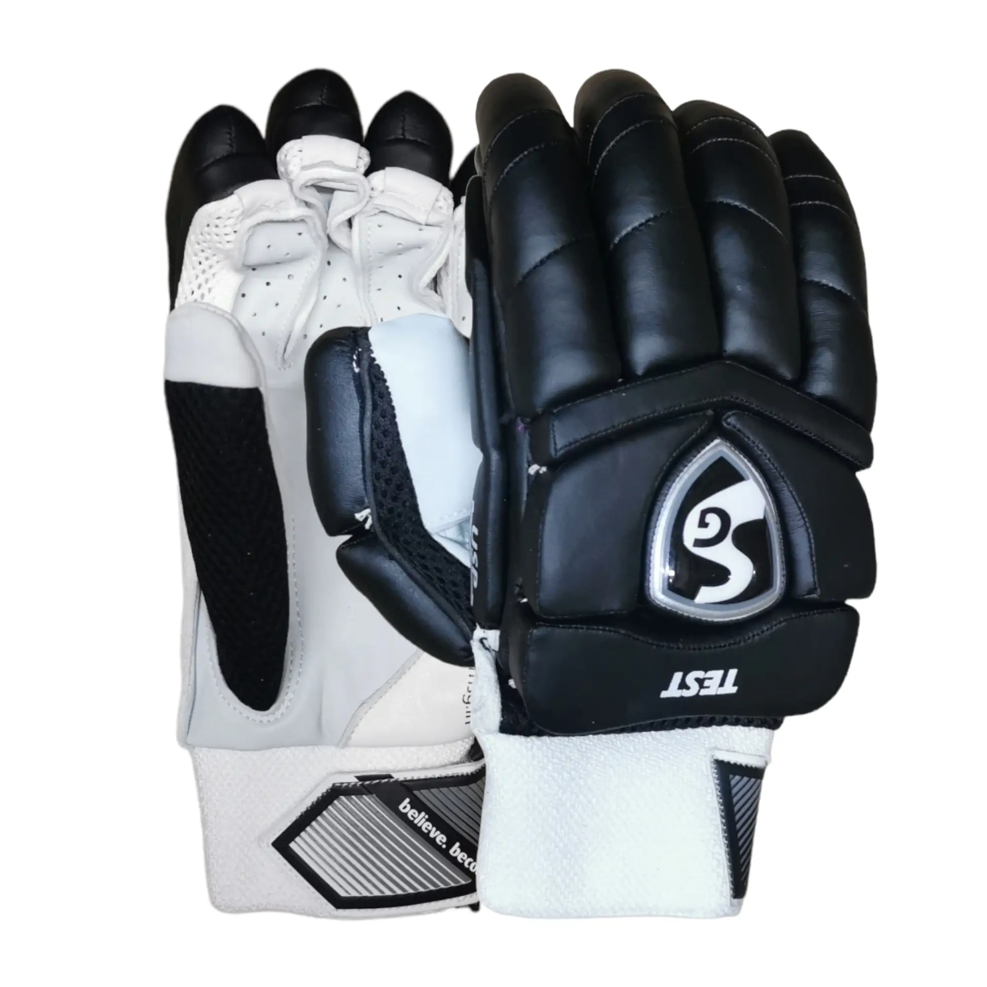 SG Test Black Cricket Batting Gloves - Men RH - GLOVE - BATTING