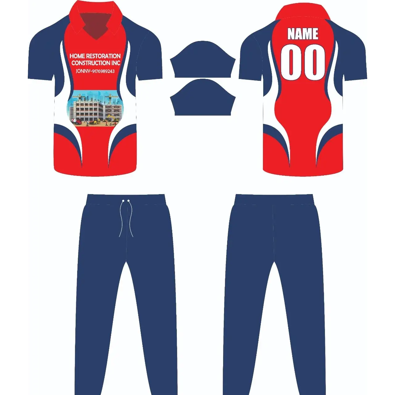 Sublimation Sports Uniform Blue Red Jersey Trouser Customized - Chat/Call/email for price - CLOTHING CUSTOM