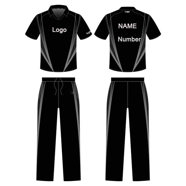 Black Cricket Uniform Jersey Kits Custom Made Color Clothing - CLOTHING CUSTOM