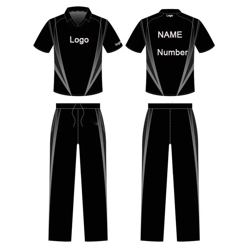 Cricket Color Clothing Kit Uniform Black Red Jersey and Trouser 2 Piece Set