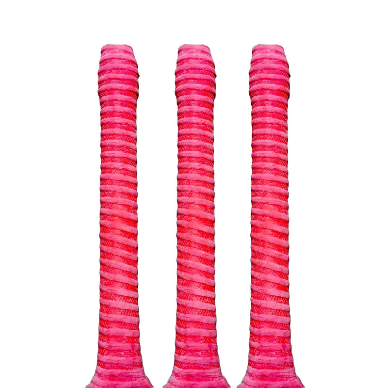 Bratla Coil Cricket Bat Rubber Grip Pack of 3 - Red - Cricket Bat Grip
