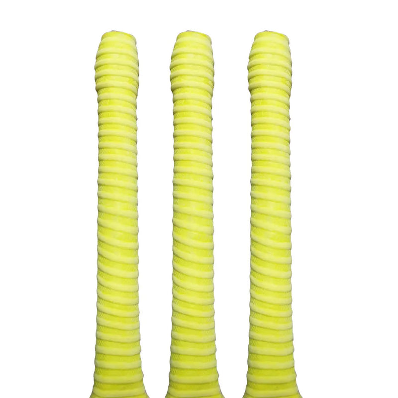 Bratla Coil Cricket Bat Rubber Grip Pack of 3 - Yellow - Cricket Bat Grip