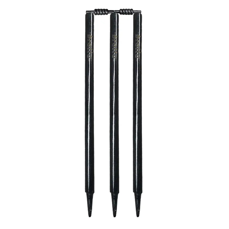 Bratla Cricket Stumps Black Wickets Wooden Stumps High Quality Set of 3 - STUMPS & BAILS