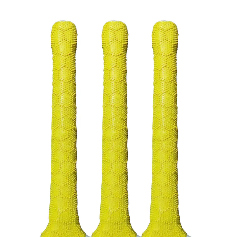 Bratla Hex Cricket Bat Rubber Grip Pack of 3 - Yellow - Cricket Bat Grip