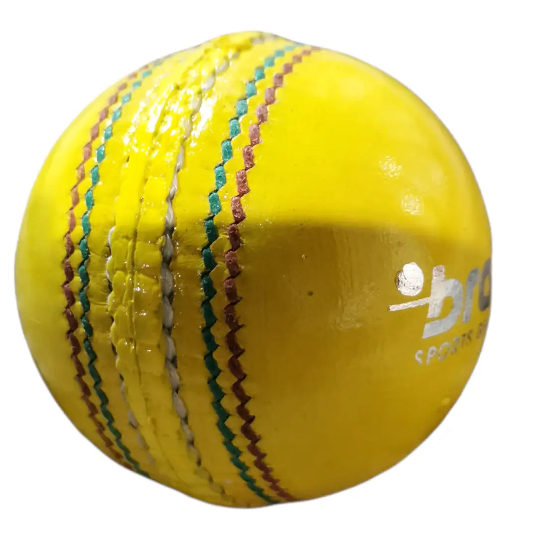 Bratla Indoor Cricket Ball Yellow Lightweight Specifically Designed for Indoor Games - Yellow - BALL - INDOOR