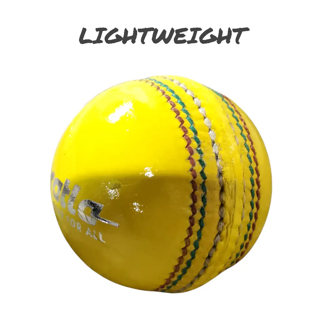 Bratla Indoor Cricket Ball Yellow Lightweight Specifically Designed for Indoor Games Pack of 6 - Yellow - BALL - INDOOR