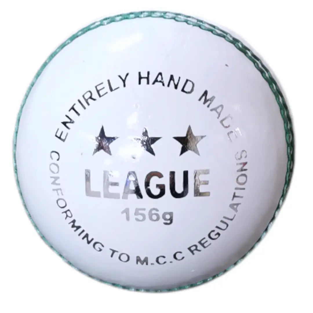 Bratla League Cricket Ball Leather Hard Ball Hand Stitched Senior - White / Senior - BALL - 4 PCS LEATHER