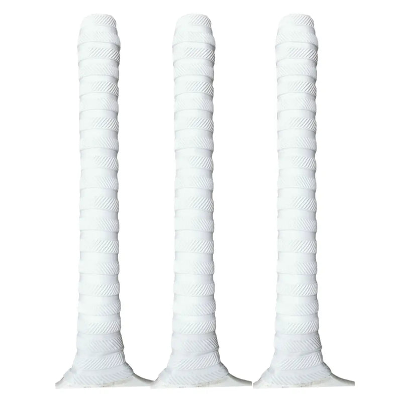 Bratla Players Cricket Bat Rubber Grip Pack of 3 - White - Cricket Bat Grip
