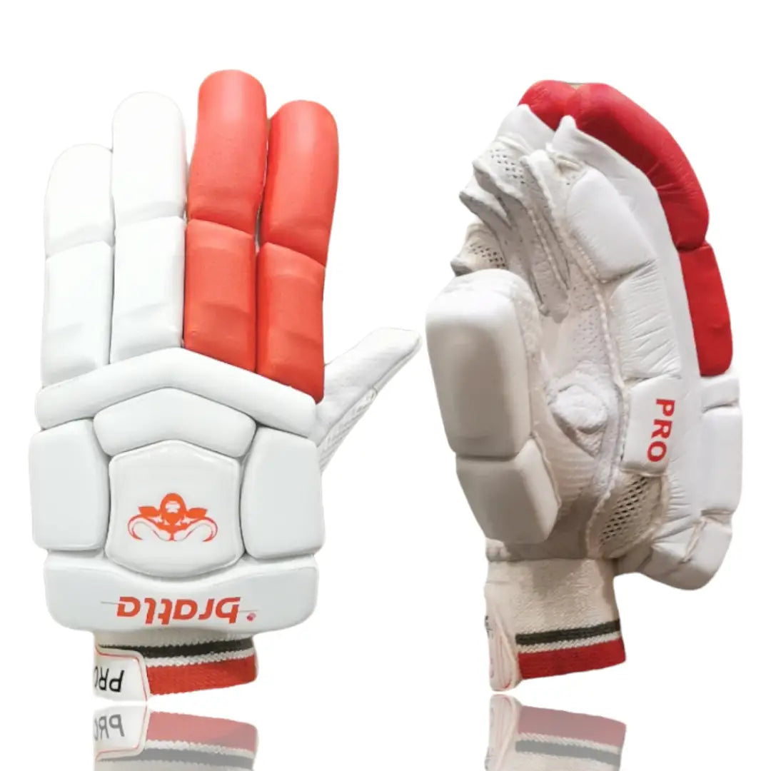 Bratla Pro Cricket Batting Gloves - Adult RH / White - GLOVE - BATTING