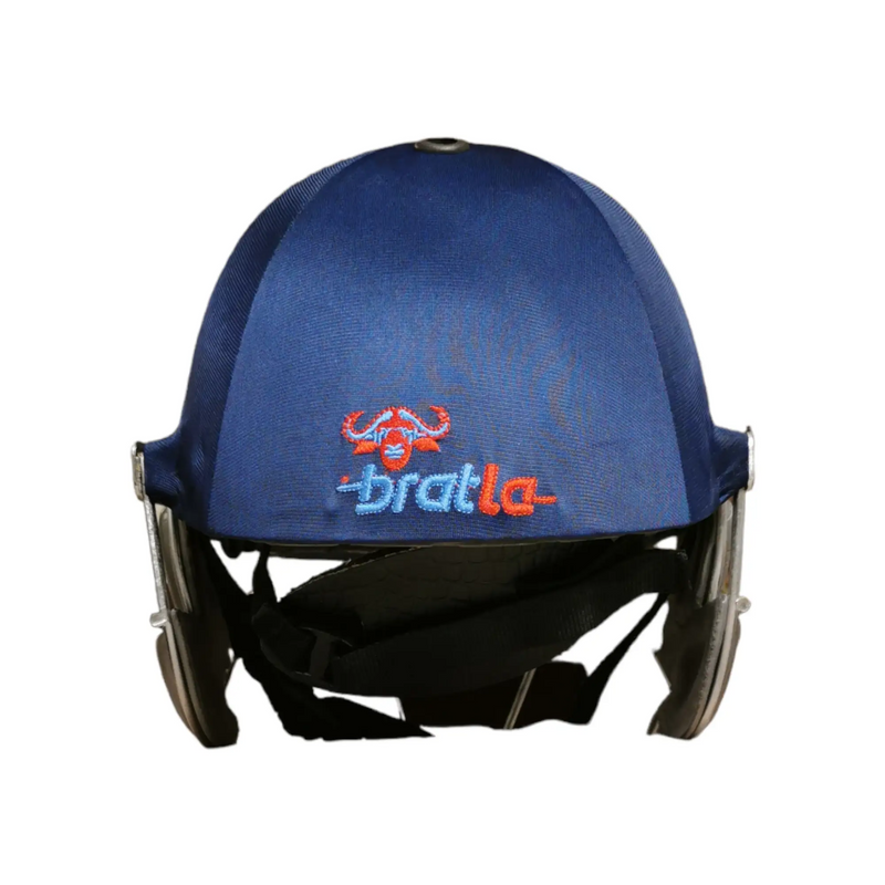 Bratla Pro Cricket Helmet Navy Blue with Extra Padding Neck Guard and