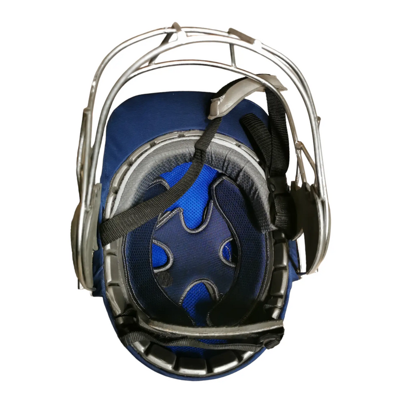 Bratla Pro Cricket Helmet Navy Blue with Extra Padding Neck Guard and