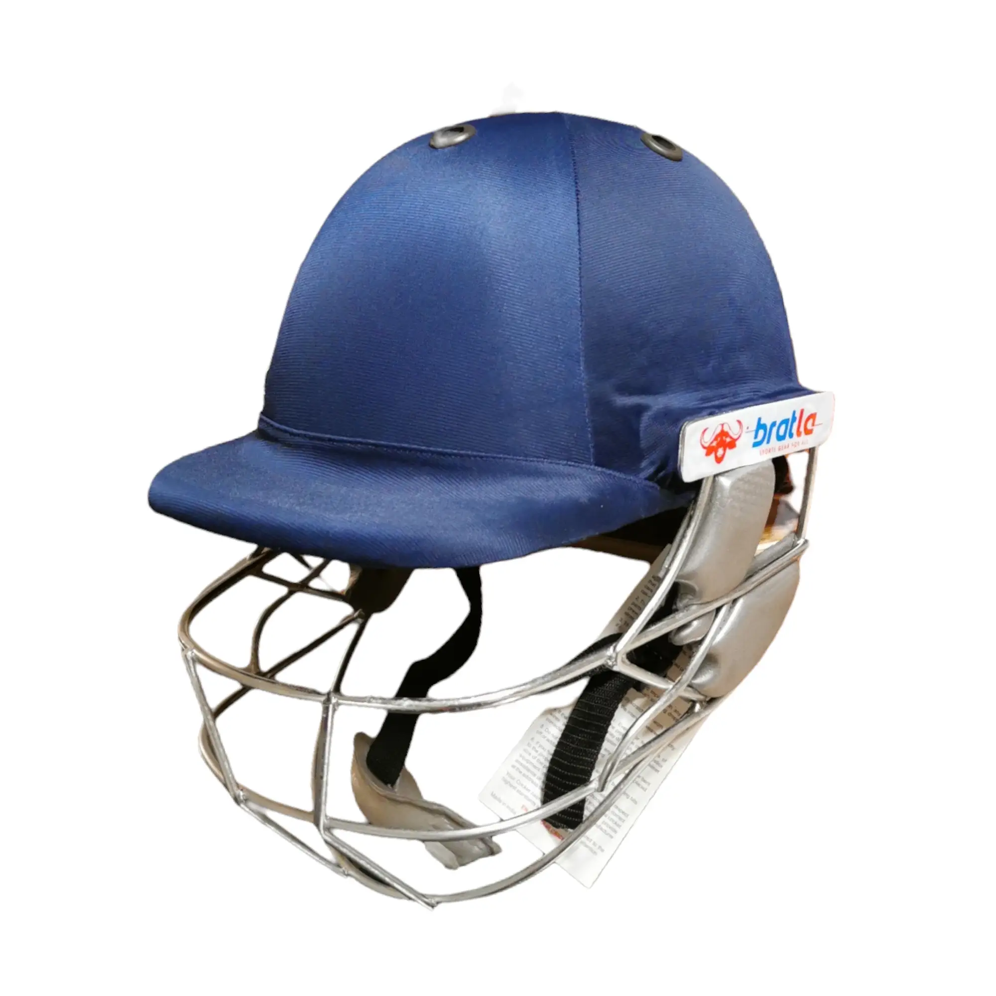 Bratla Pro Cricket Helmet Navy Blue with Extra Padding Neck Guard and