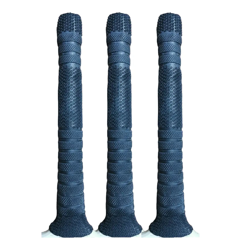 Bratla Semi Octopus/Players Cricket Bat Rubber Grip Pack of 3 - Black - Cricket Bat Grip