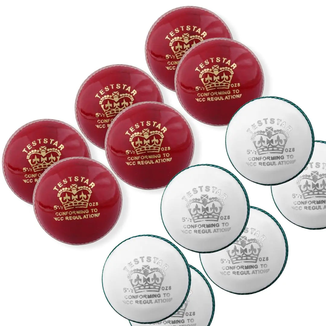 CA Test Star Cricket Hard Ball Chrome Leather Premium Quality (Pack of 6) - BALL - 4 PCS LEATHER