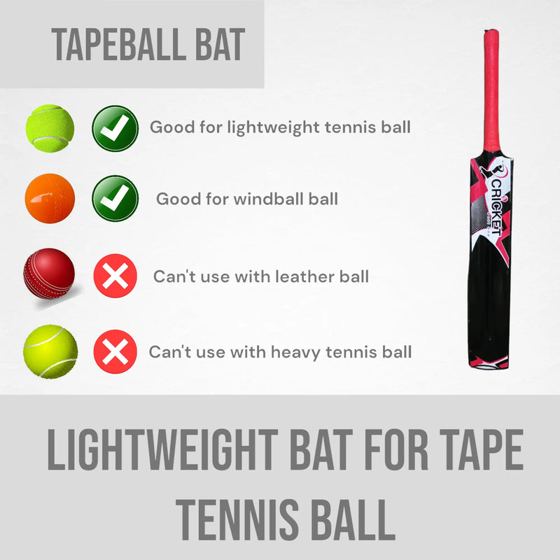 Bratla Buffalo Cricket Bat for Tape Tennis Soft Ball