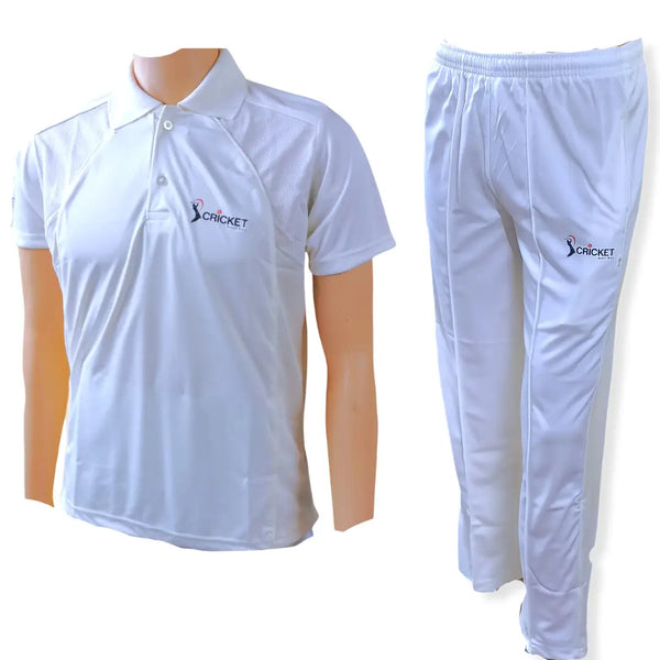 CBB Cricket Shirt & Trouser Uniform White Combo Kit - CLOTHING - COMBO