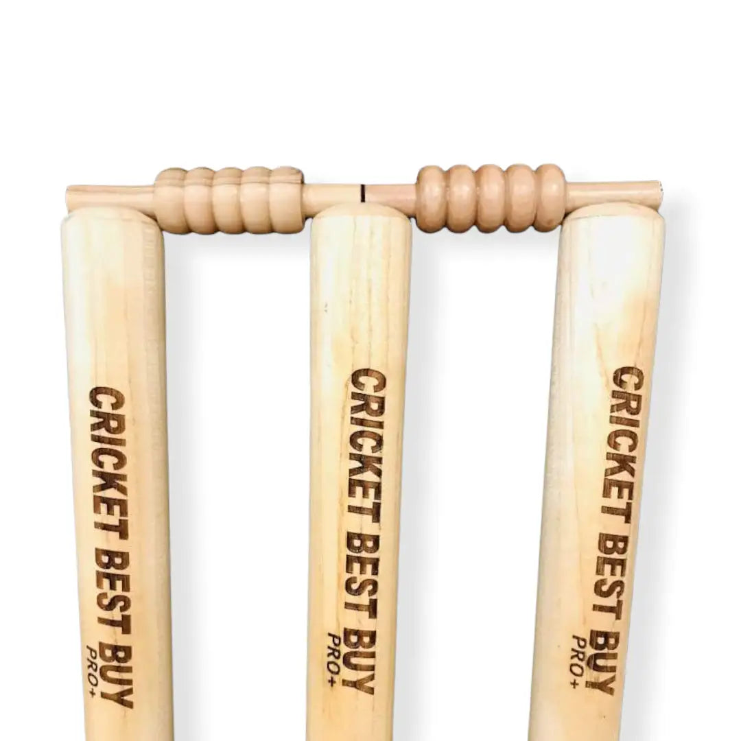 CBB Cricket Stumps Wicket Bails Heavy Duty Set of 4 Standard Size - STUMPS & BAILS