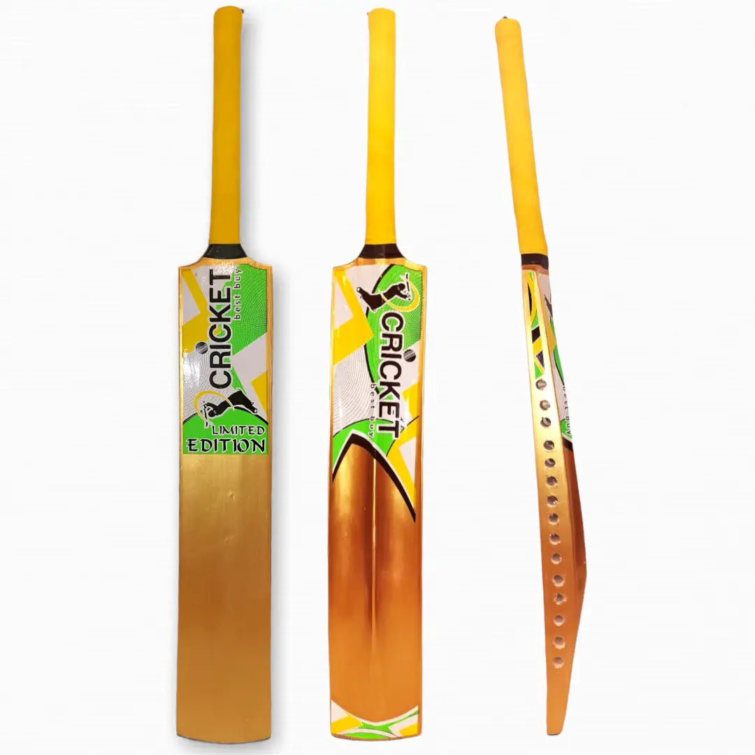 CBB Golden Limited Edition Cricket Bat For Softball Tape Tennis Ball Lightweight Thick Edges Men - BATS - SOFTBALL
