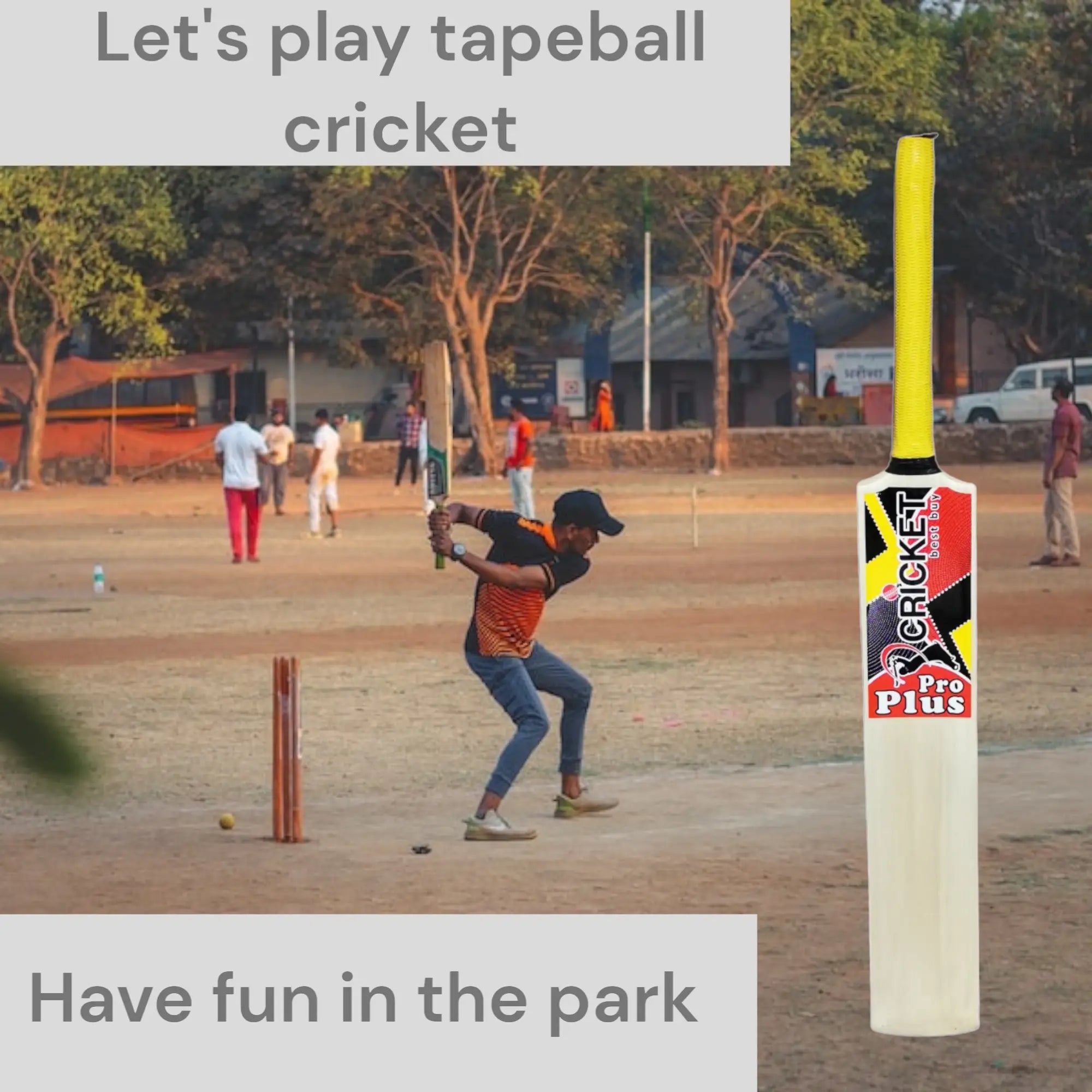 CBB Pro Plus Cricket Bat For Softball Tape Tennis Ball Lightweight Thick Edges Men - BATS - SOFTBALL