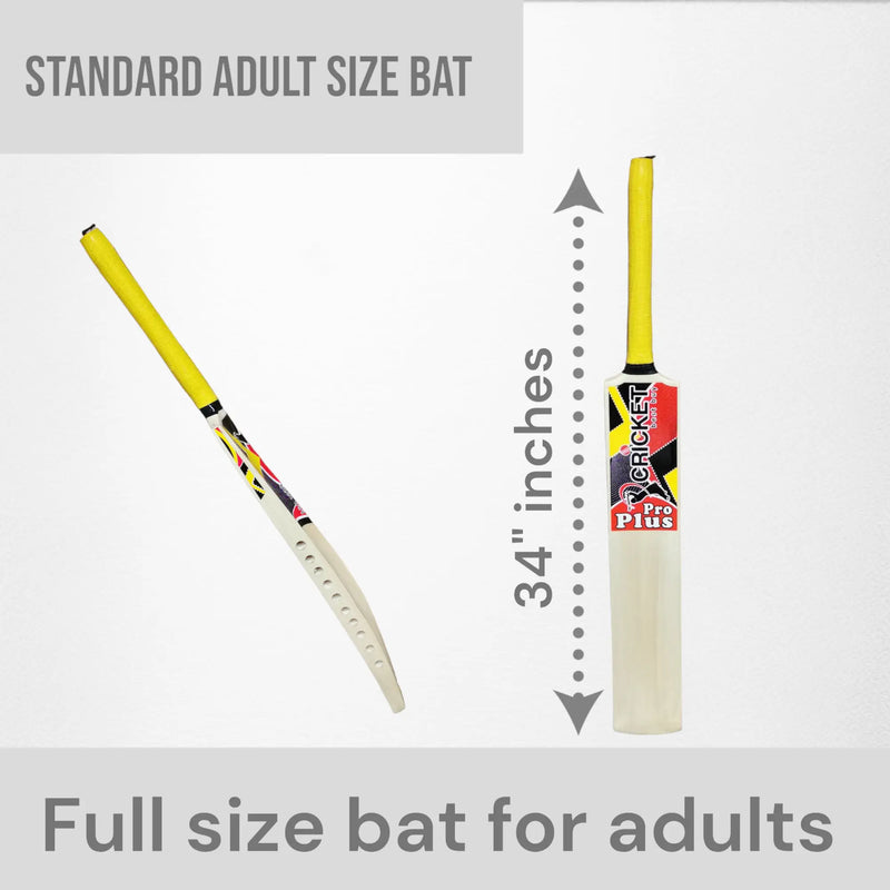 CBB Pro Plus Cricket Bat For Softball Tape Tennis Ball Lightweight Thick Edges Men - BATS - SOFTBALL