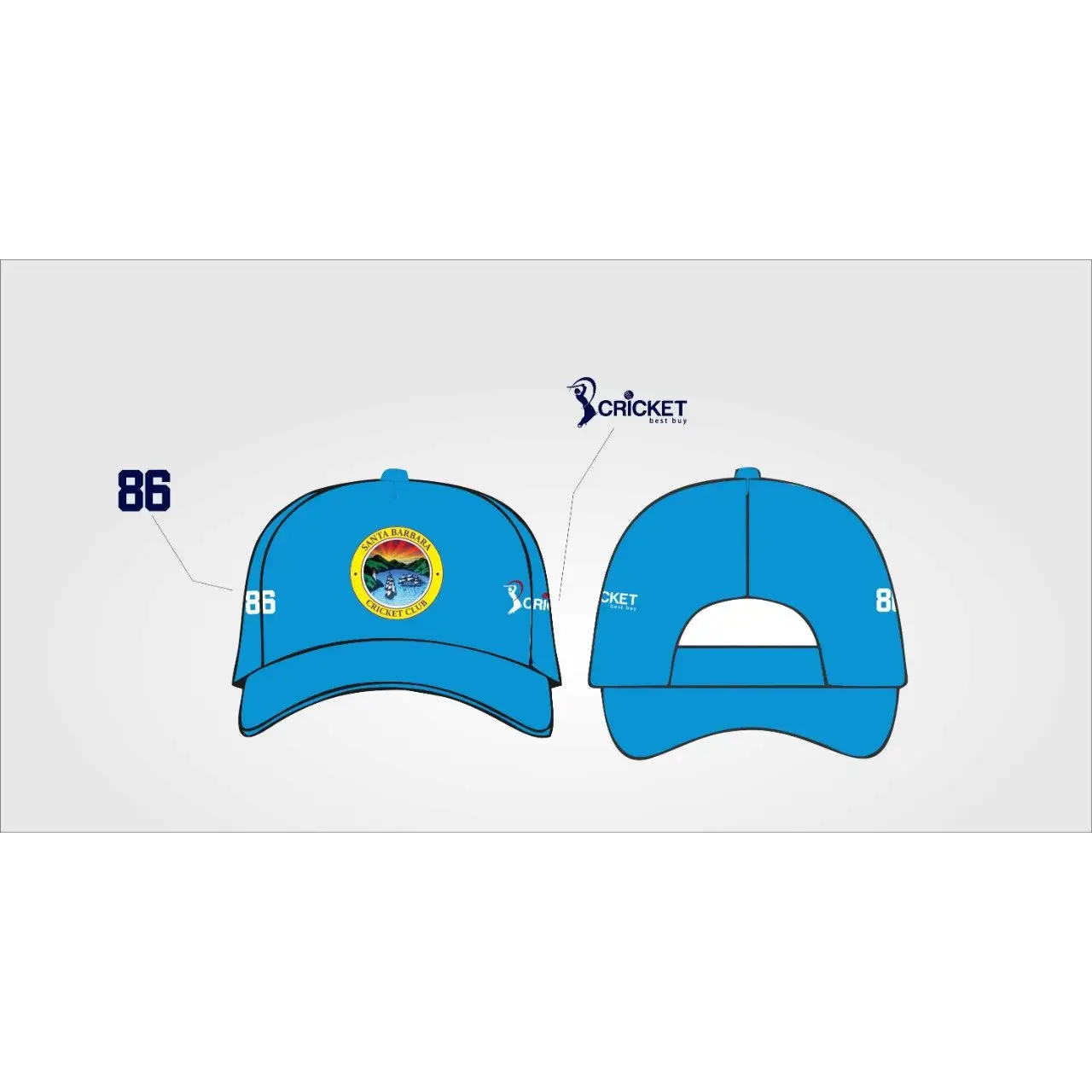 Cricket Cap Custom Made Royal Blue With Logo - CLOTHING - HEADWEAR