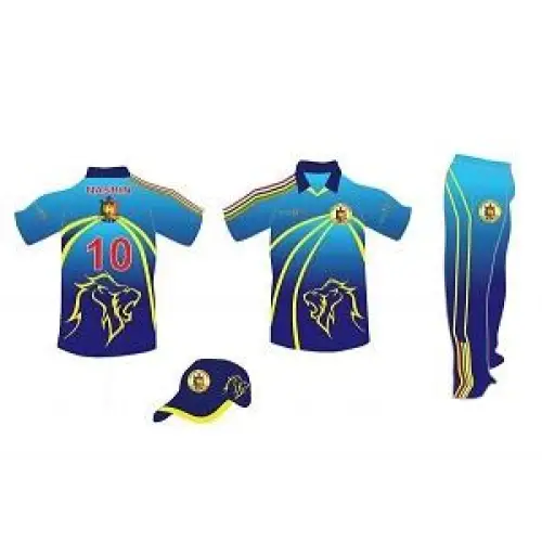Cricket Kit Uniform Fully Customized Color Clothing Blue & Yellow - CLOTHING CUSTOM