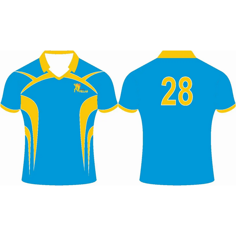 Cricket Uniforms Full Sublimation Custom Made Blue & Yellow 2