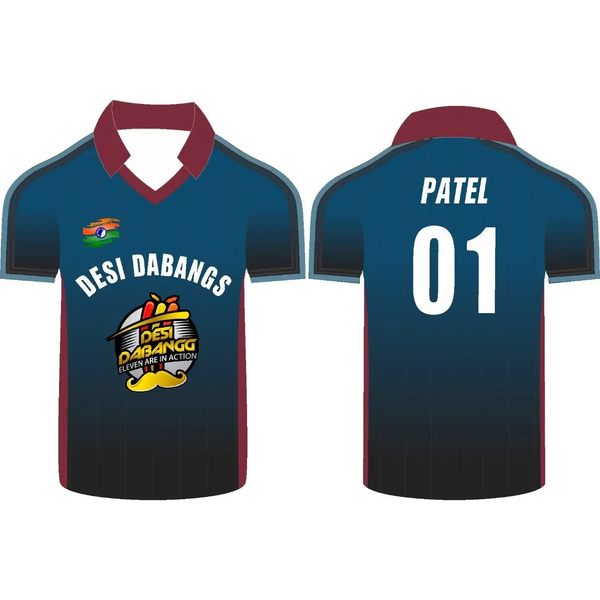 Cricket Shirt Jersey With Name Number Logo Desi Dabangs - Custom Cricket Jerseys