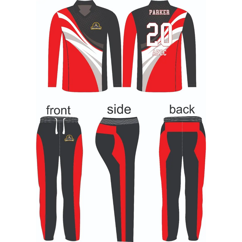 Cricket Sports Jersey Trouser Customized Black Red White - Various - CLOTHING CUSTOM