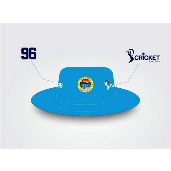 Cricket Sun Hat Custom Made Royal Blue With Logo - CLOTHING - HEADWEAR