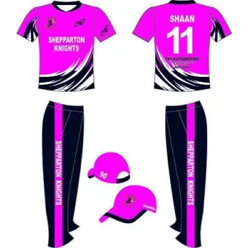 Cricket Uniform Full Sublimation Jerseys Color Clothing Custom Pink & Black 3 Piece Set