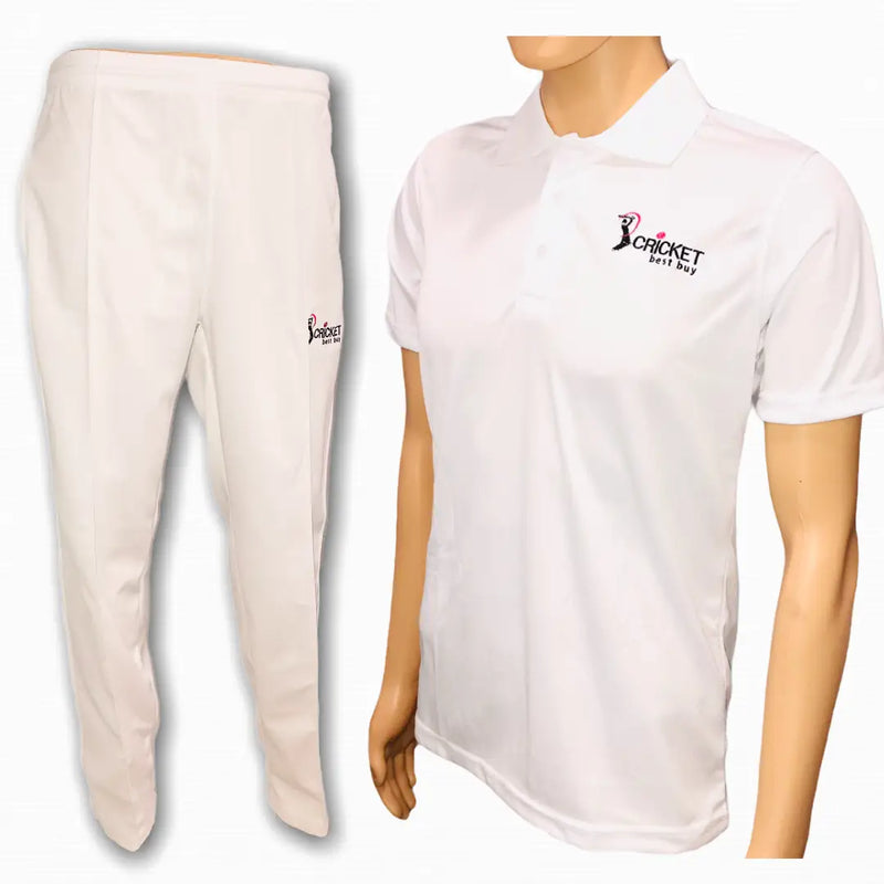 Cricket Uniform Kit Shirt and Trouser Combo White Cool Maxx Fabric by CBB - CLOTHING - COMBO