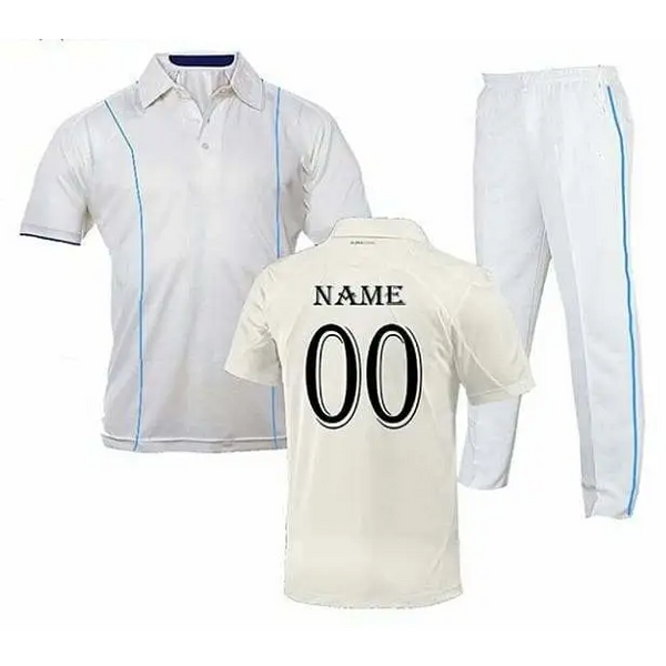 Cricket Uniform White Kit Jerseys Customized with Name Number