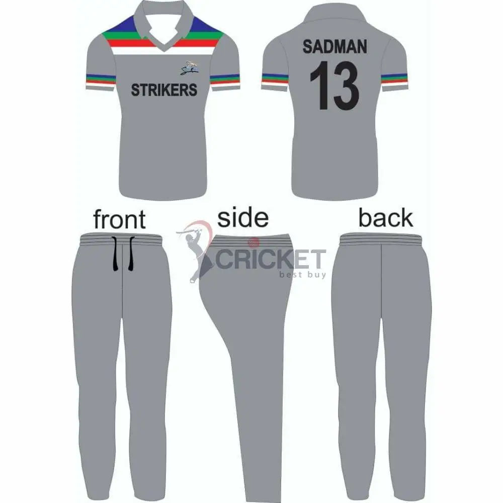Custom Made Cricket Kit Uniform Color Clothing Full Sublimation Gray - CLOTHING CUSTOM