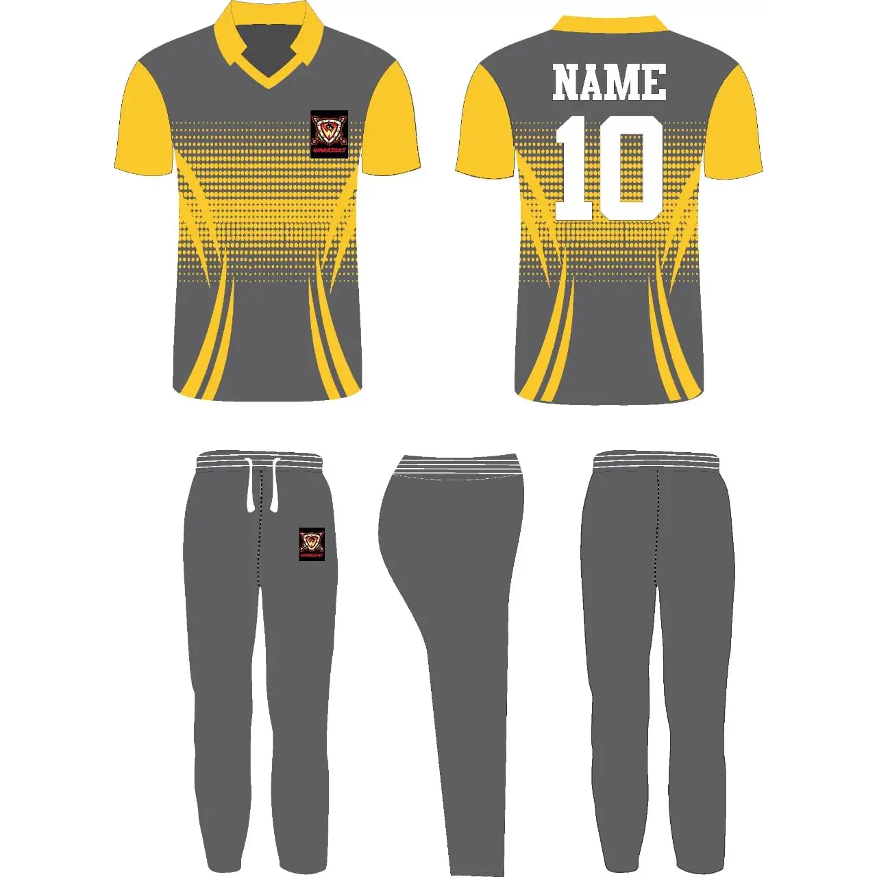 Customizable Cricket Shirt And Trouser With Name Number and logo