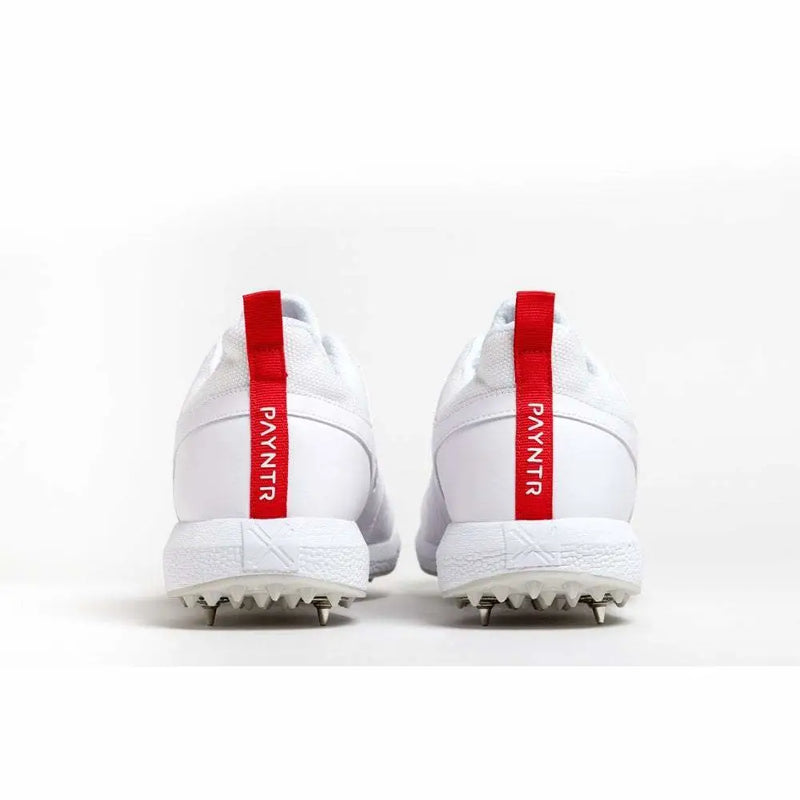 Payntr V Spike Cricket Shoes All White Metal Spike - FOOTWEAR - FULL SPIKE SOLE