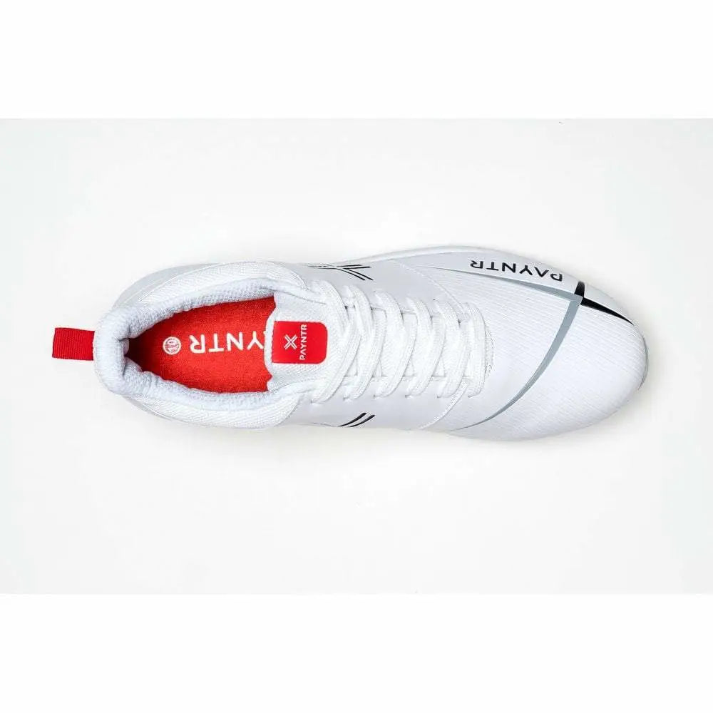 Payntr V Spike Cricket Shoes All White Metal Spike - FOOTWEAR - FULL SPIKE SOLE