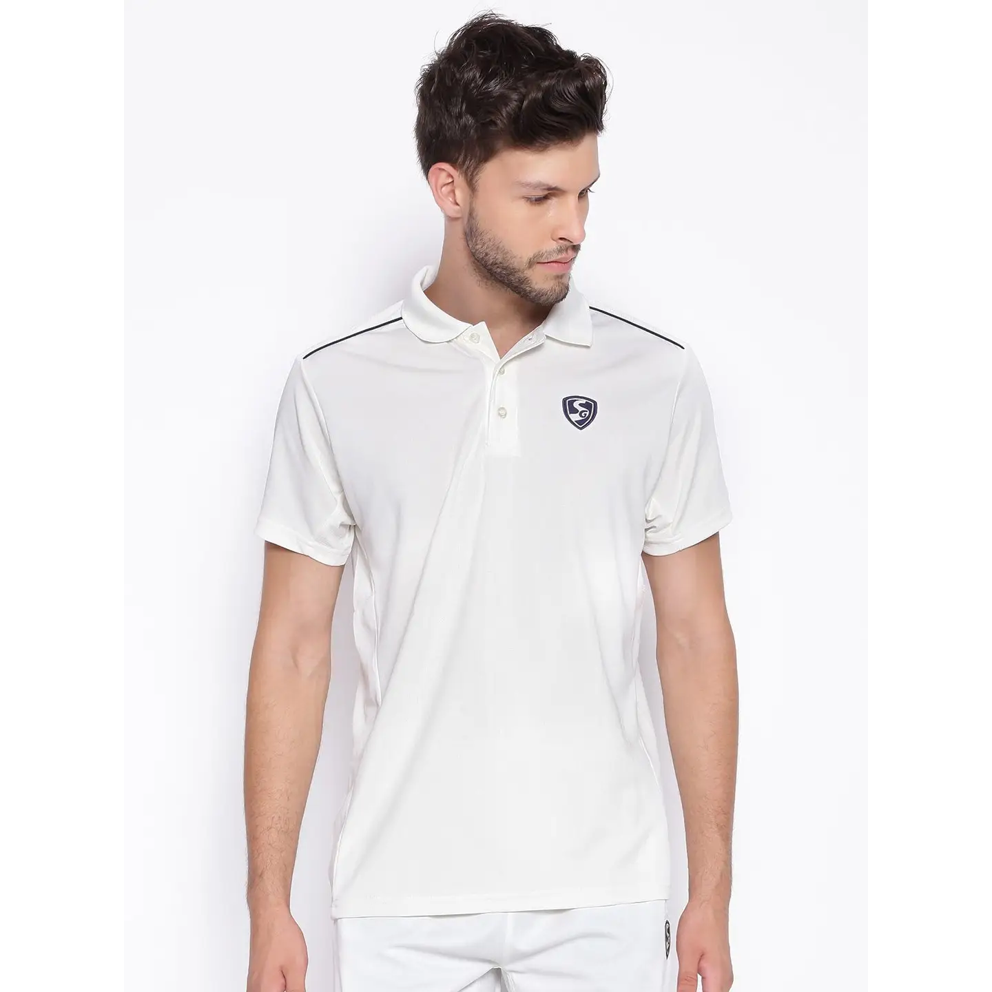 SG Century White Cricket Shirt Half Sleeve Premium Quality - CLOTHING - SHIRT