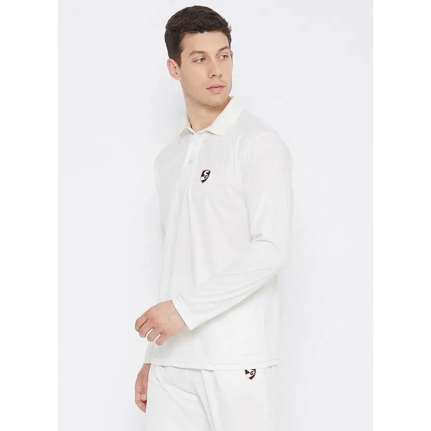 SG Club Cricket Shirt White Jersey Full Sleeve - CLOTHING - SHIRT