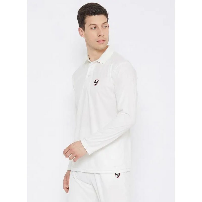 SG Club Cricket Shirt White Jersey Full Sleeve - CLOTHING - SHIRT