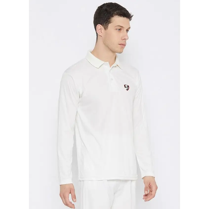 SG Club Cricket Shirt White Jersey Full Sleeve - CLOTHING - SHIRT